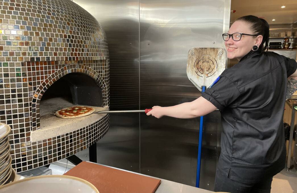 Samasama pizza chef Paige Hocking. The small bar's menu features woodfired pizzas, share plates and delectable desserts. Picture by Krystal Sellars.