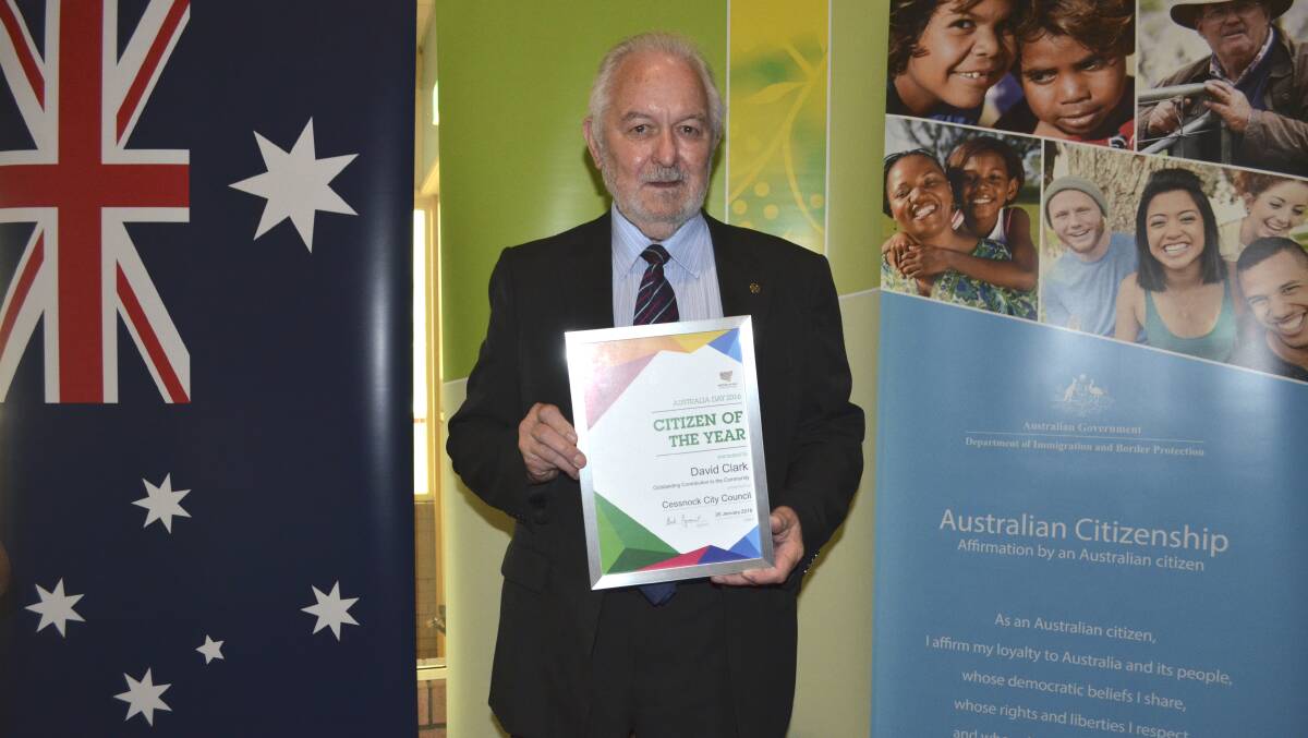 SADLY MISSED: David Clark, who was Cessnock's citizen of the year in 2016, passed away in February this year.