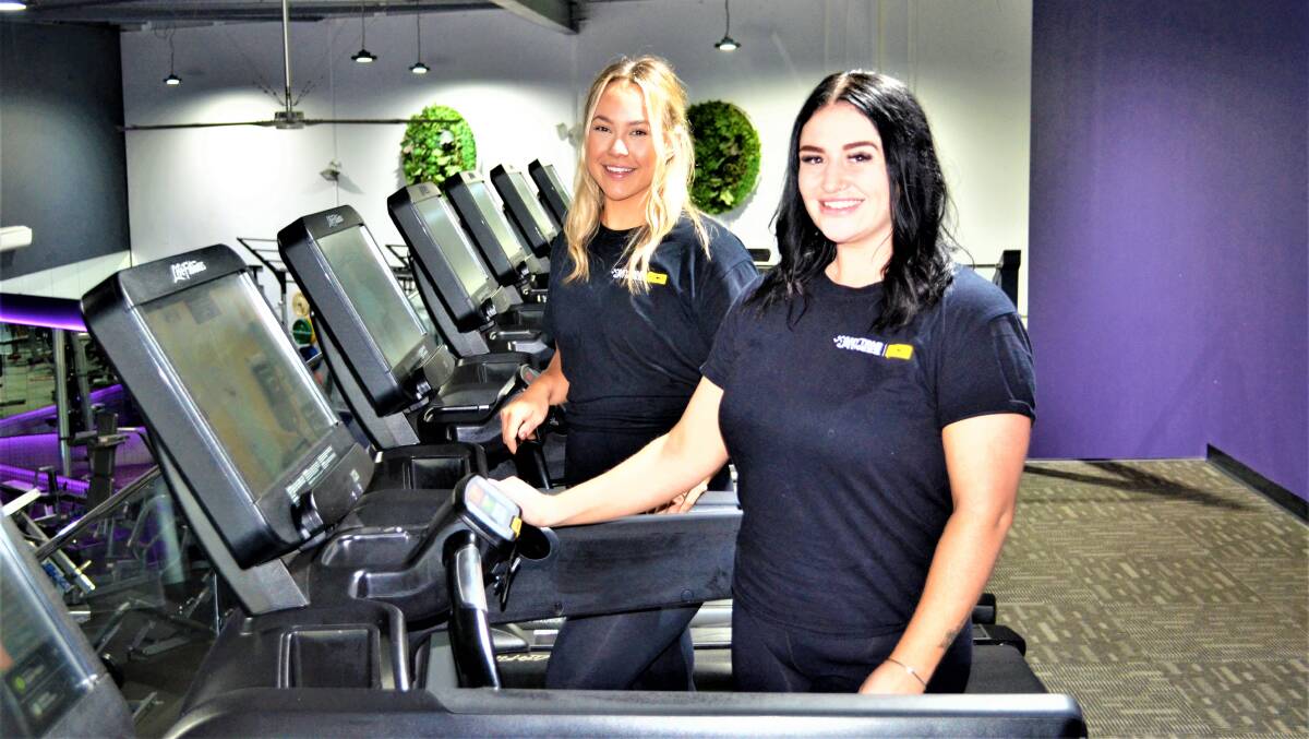 STEPS FOR AWARENESS: Anytime Fitness Cessnock staff Adeshia Gillies and Tori Saul. The club is taking part in the Tread As One challenge for R U OK.