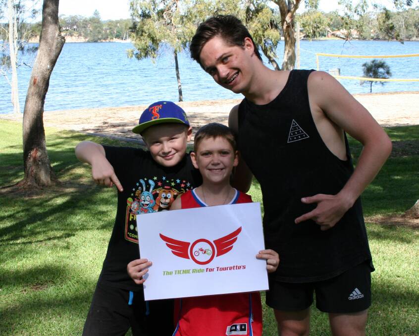 NOT ALONE: Bailey Whitcombe, Cameron Schubert and Adam Ladell (The Voice Australia), who all have Tourette Syndrome and attended the TSAA 2017 camp.