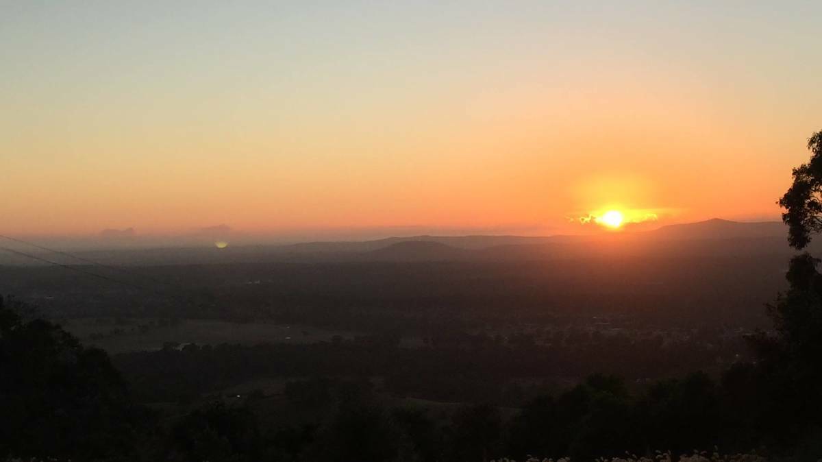 RISE AND SHINE: A sunrise over Cessnock, from Bimbadeen Lookout. 