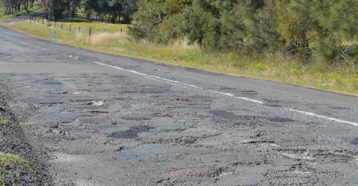 POOR CONDITION: Wollombi Road, Cedar Creek about 12 months ago.