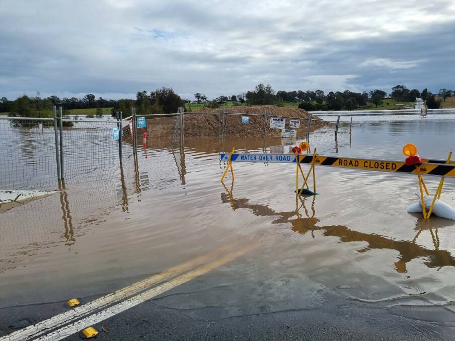 Day 3 of the flood (Thursday, July 7) shows water near the earthworks for the new road at Testers Hollow. The flood level is higher than the April 2015 storm, when Testers Hollow was closed for 16 days. Picture: Raise Testers Hollow (Facebook)