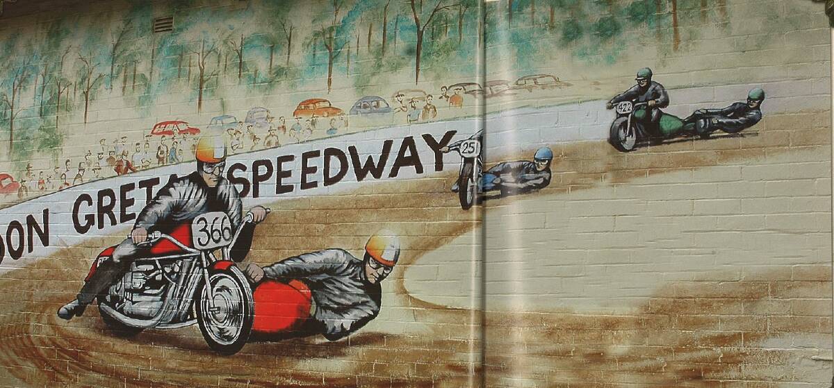 The speedway mural by Jeremy Kang is part of Towns With Heart's Kurri Kurri Mural Project. Picture supplied.