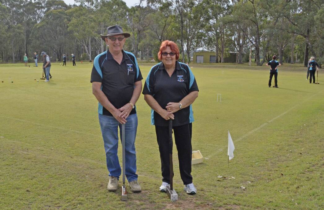 WELCOME: Cessnock Croquet Club members George Campbell and Judy Zieglmeier at the club in the Calvary grounds, where an open day will be held on May 19.