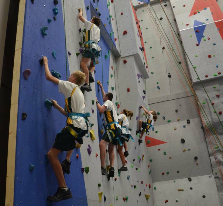 CHALLENGE: PCYC Cessnock's indoor rock climbing wall.