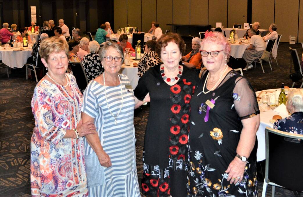 RECOGNITION: Kath Woodbury, Ruth Gorton, Brigitte Kennedy and Heide Huckfeldt received their 10-years service badges at Cessnock VIEW Club's Christmas luncheon on Thursday. Picture: Krystal Sellars
