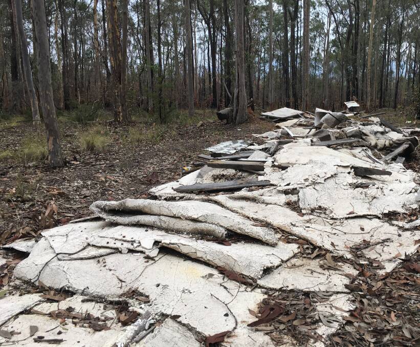 DISGUSTING: Illegally-dumped demolition waste in the Cessnock area.
