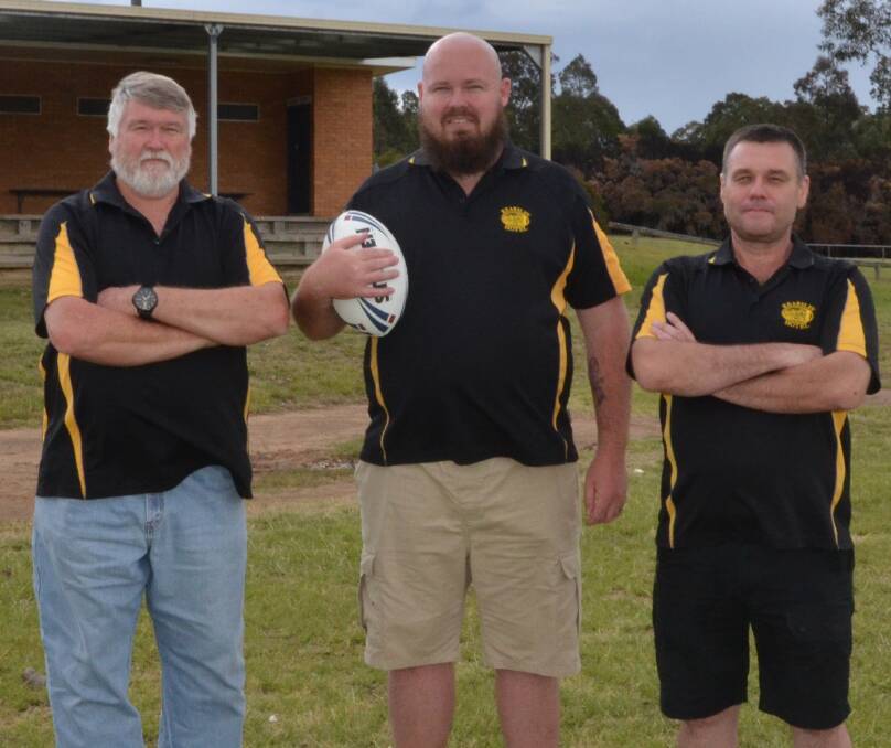 NEW TEAM IN TOWN: Kearsley Crushers Rugby League Club vice-president Ron Davey, president Daniel Davey and treasurer Stephen Donn.
