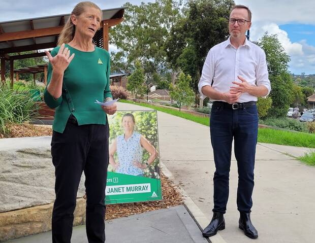 LAUNCH: Greens candidate for Hunter, Janet Murray and lead Senate candidate for NSW, David Shoebridge, at the campaign launch in Cessnock on Saturday. Picture: supplied
