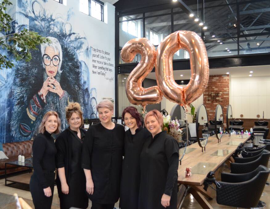 EXCITING YEAR: Fuse Gallery staff Sharnelle Simpson, Carly Garland, Mel Clark, Jasmine Prosser and Cassandra Gleeson at the salon's new home in Vincent Street. Picture: Krystal Sellars