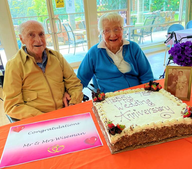 A GOOD LIFE TOGETHER: Mick and Veda Wiseman celebrated their 75th wedding anniversary on Tuesday. Picture: Krystal Sellars
