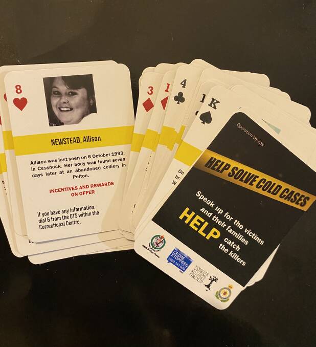 QUEST FOR TRUTH: Allison's photo and information about her death are included on playing cards that have been distributed to jails around New South Wales.