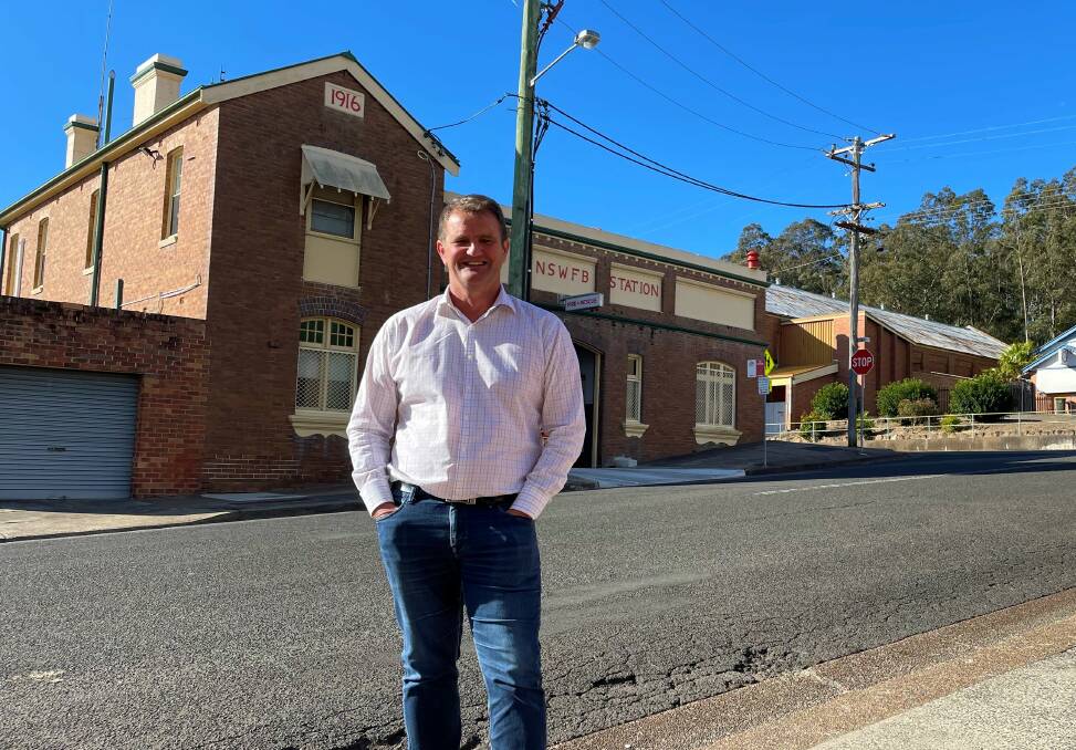 NEW STATION ON THE WAY: Cessnock MP Clayton Barr in front of Cessnock Fire Station, which was built in 1916. Picture: Krystal Sellars