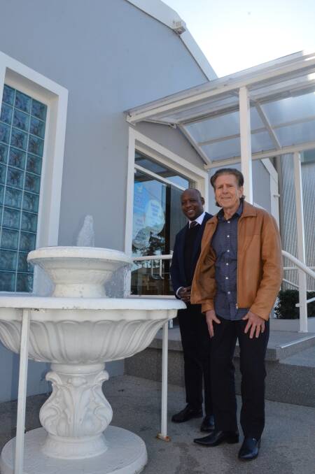 ALL WELCOME: Cessnock City Church assistant pastor Dr Kunle Fowosere and senior pastor Wayne Kembrey outside the North Avenue church. Picture: Krystal Sellars