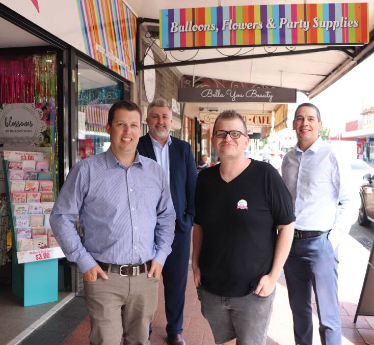 SUPPORT: Cessnock mayor Jay Suvaal, Hunter Region Business Hub business advisor Troy White, Cessnock Business Chamber president Clint Ekert and council's economic development and tourism manager Tony Chadwick.