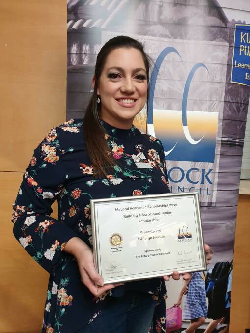 OPPORTUNITY: Last year's Building and Associated Trades Scholarship winner Ashleigh Neville said the scholarship was a massive help toward her studies.
