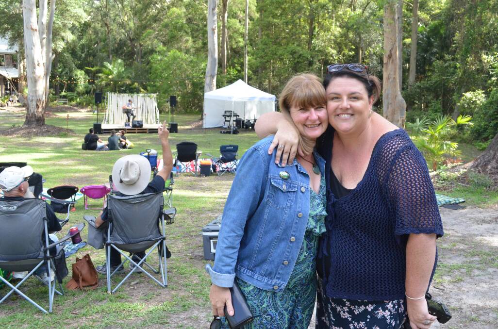 COMMUNITY SPIRIT: Racheal Rye and Shannon Walters at the Folk in the Forest festival at Brunkerville on Saturday. Picture: Krystal Sellars