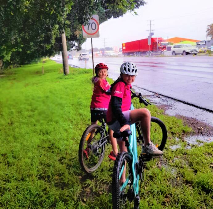 Jewel Harrison-Northrop and her brother Banjo on a recent training ride. Picture supplied.