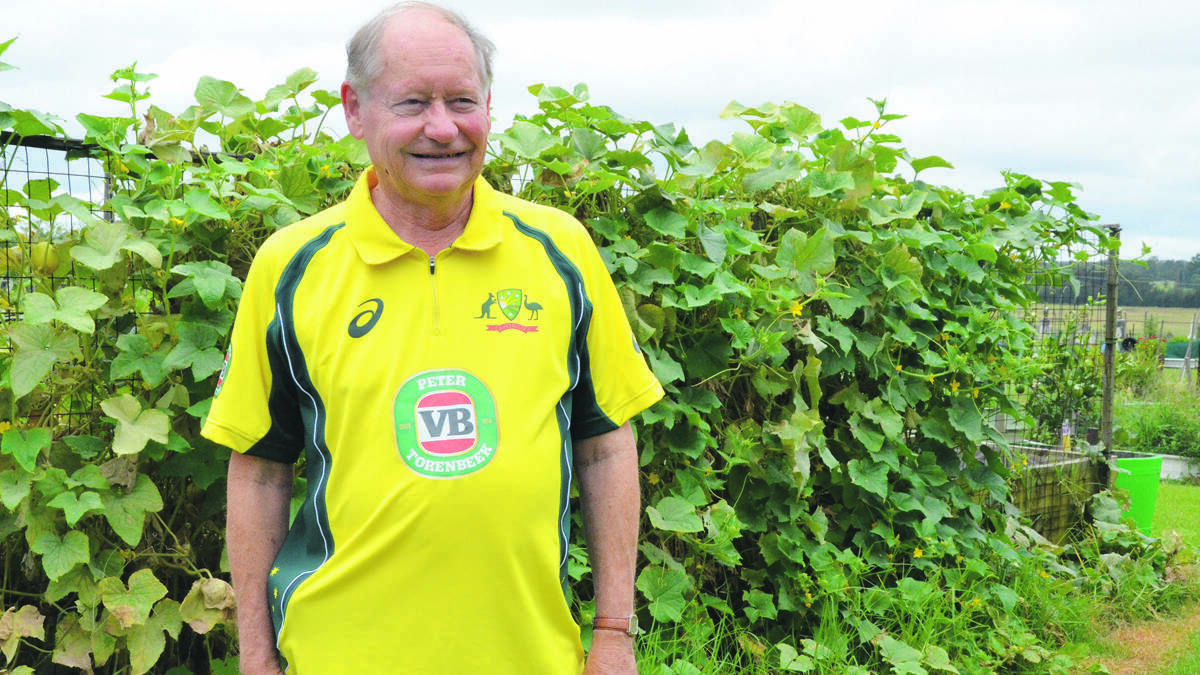 OVER THE MOON: Peter Torenbeek with his Victoria Bitter ‘Earn a Place in the Australian Cricket Team’ shirt. Picture: Sage Swinton