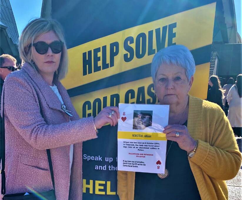 HOPING FOR ANSWERS: Allison Newstead's sister Sonia and mother Loretta at the launch of Operation Veritas in Sydney last Wednesday. 