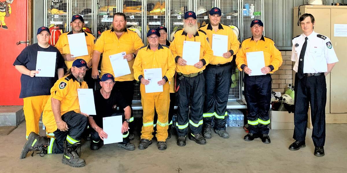 RECOGNITION: Central Rural Fire Brigade members with NSW RFS Deputy Group 5, Brendan Gazzard after Sunday's presentation. Picture: supplied