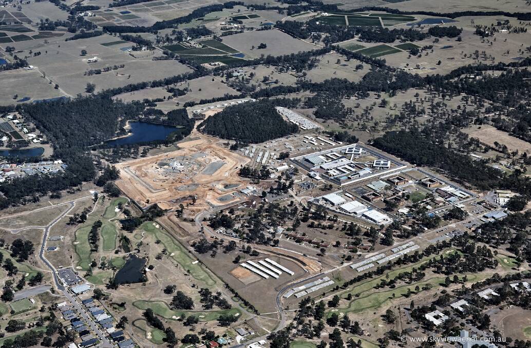 PROGRESS: An aerial view of the rapid-build prison construction at Cessnock. Picture: Skyview Aerial