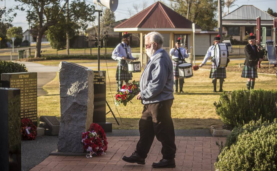 LEST WE FORGET: The wreath-laying ceremony during last year's Vietnam Veterans Day service at Veterans Memorial Park, Aberdare. Picture: Stephen Bisset