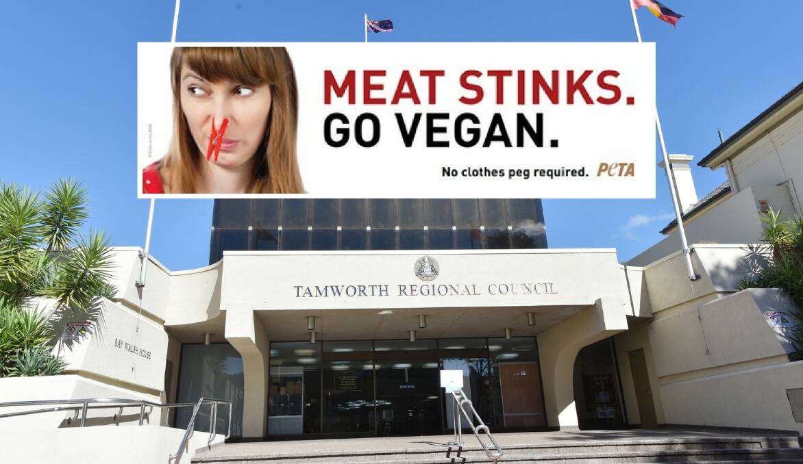 NO THANKS: Above is the banner PETA wanted to hang on public toilets.