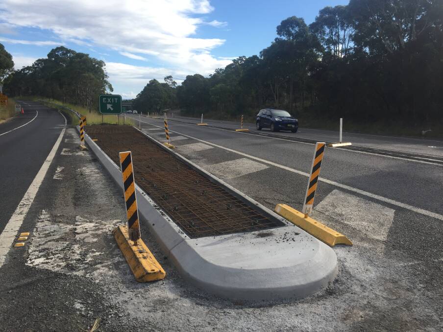 Safety First: Bendable bollards on the M1 Motorway link road near Doyalson. 