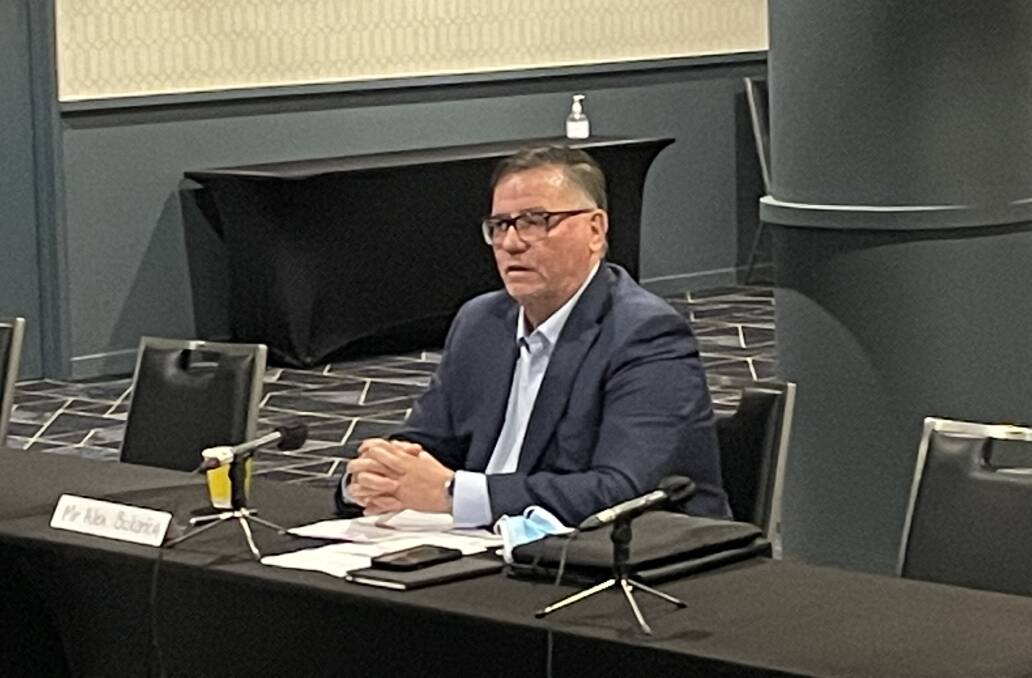 BATTLE HARDENED: CFMEU mining and energy national legal director Alex Bukarica giving evidence in Newcastle this week at the Senate Select Committee inquiry into job security. The union was challenging labour hire in the Federal Court as far back as 2007, losing early cases but gaining traction later on.
