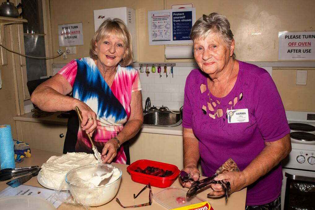 HELPING OTHERS: Rotary Club of Cessnock president Vicki Steep and Friend of Rotary Harma Hill who provided meals during an event. Picture: supplied