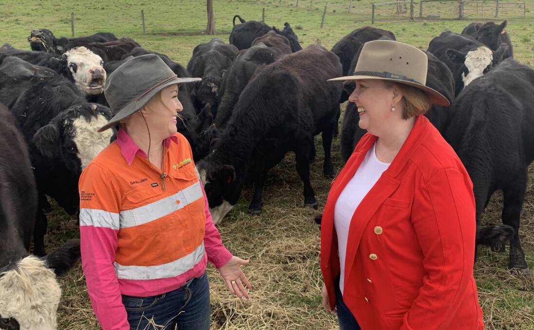 FARMING FOCUS: Shadow Minister for Primary Industries and Maitland MP Jenny Aitchison with farmer Sarah-Jane Dunford on Wednesday. 