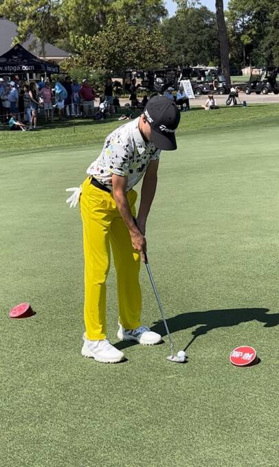Jesse Linden on the green during the regional qualifier for the PGA of America Drive, Chip and Putt competition in Houston. Picture Supplied 