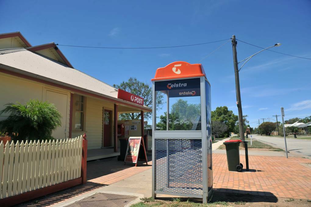 The phone booth where the last call to Krystal Fraser's mobile phone was placed. The booth, photographed in 2009, was outside a Leitchville post office. Picture: ALEX ELLINGHAUSEN