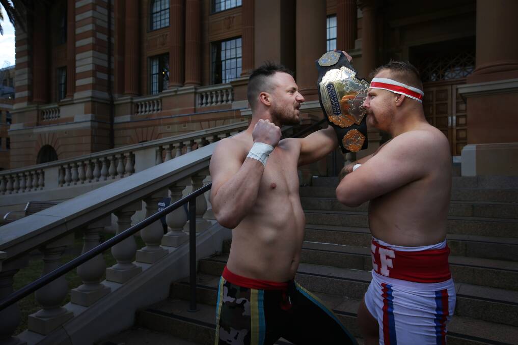 FOR THE BELT: Best mates Carter Deams and "The Chief" Rig will put aside their friendship and fight for heavyweight gold at Steel City Showdown. Picture: Simone De Peak