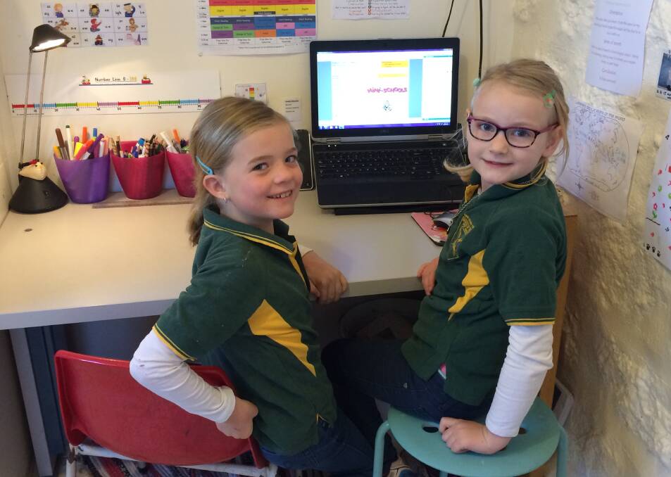 HOME CLASSROOM: Elke Kerin and Hayden Rankin are School of the Air students with the OAC Port Augusta Campus. 