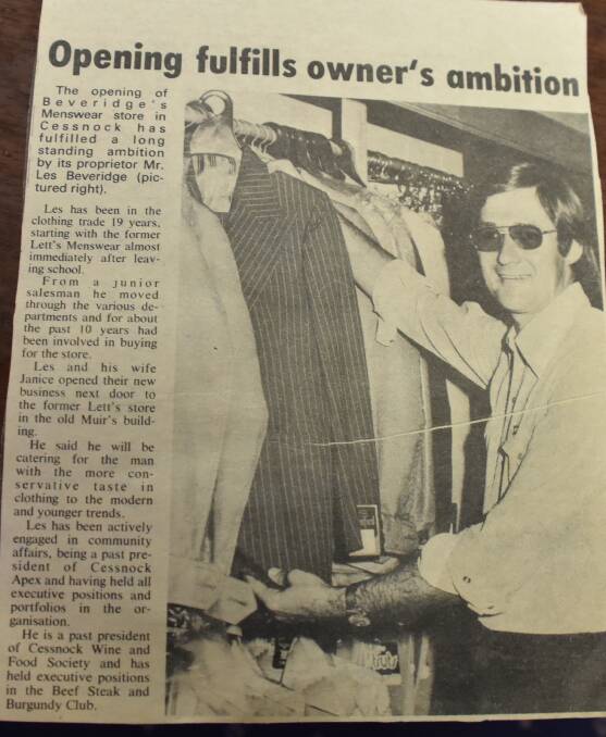 The Advertiser article when Mr Beveridge first opened his store in 1976.