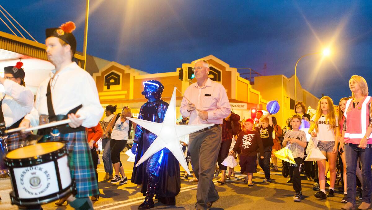 MARCH: The lantern parade is a major part of Spring Awakening, marking the start of festivities at the event. Picture: Cessnock Council