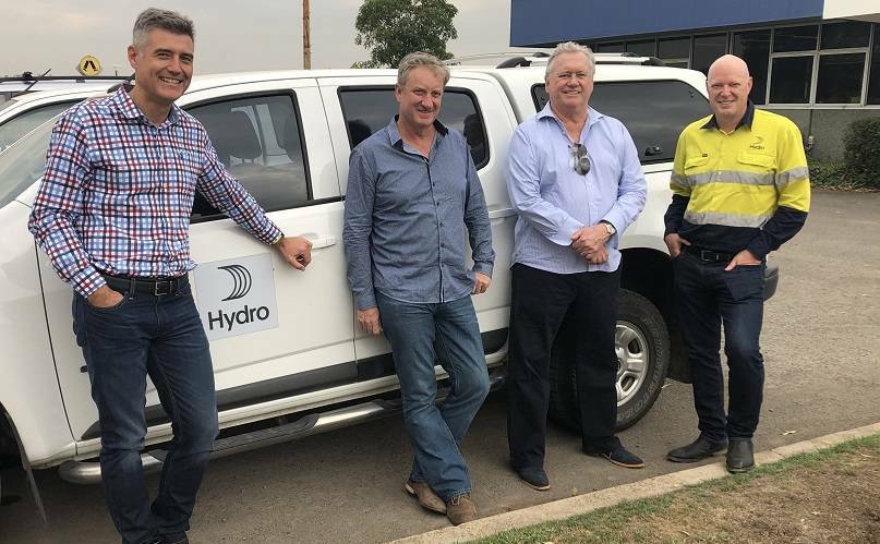 REZONING: Project manager Shane Boslem, developers John Stevens and Jeff McCloy and Hydro Aluminium managing director Richard Brown.