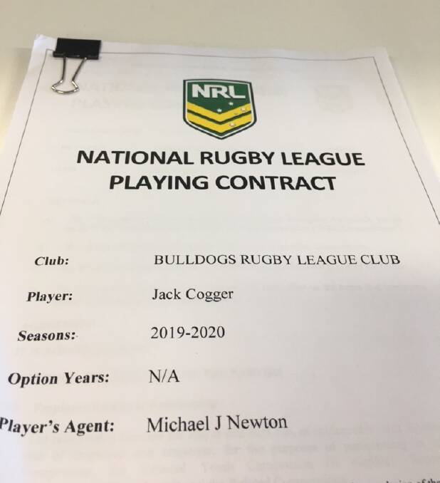 Jack Cogger's contract with the Bulldogs