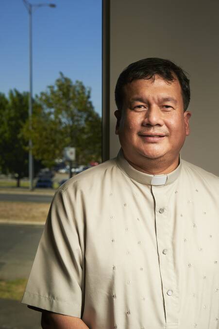VISION: Father  Ronald  Anthony Timoner from the Philippines is sharing the success of the work of Project Compassion and Caritas Australia. Picture: Luka Kauzlaric