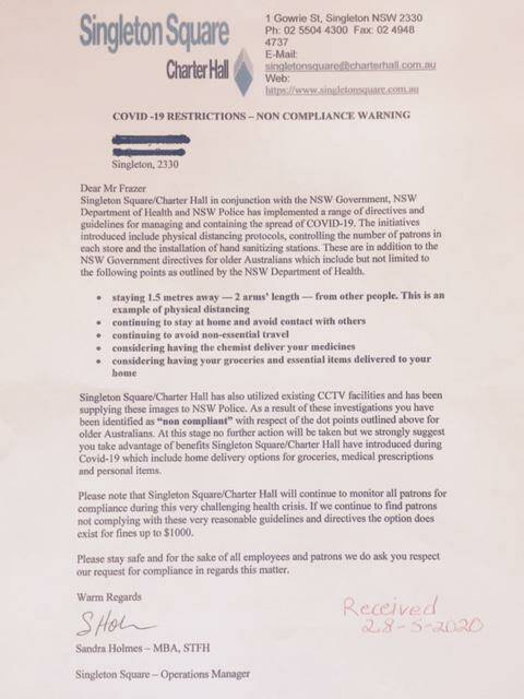 A copy of the fake letter that has been sent to police. 