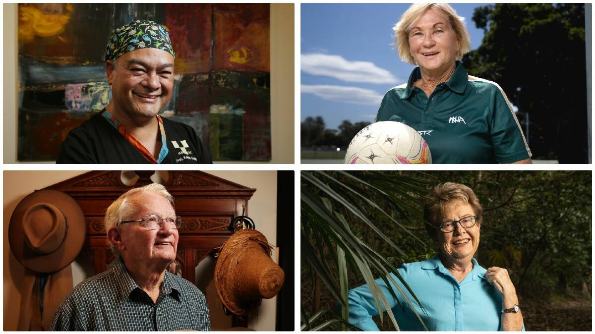 Australia Day honours recipients, clockwise from top left, Kelvin Kong, Lucia Wilcox, Winsome Lambkin and Dr Ron Hacker. File pictures 