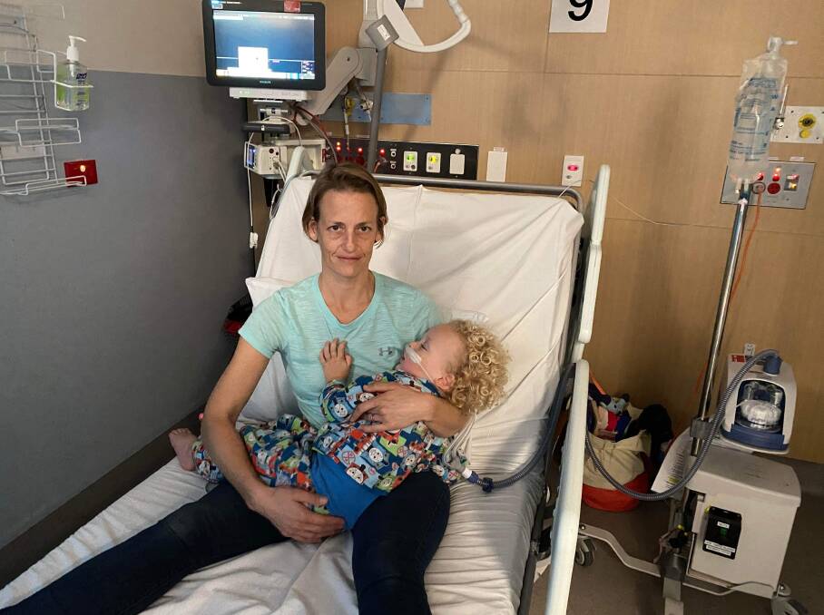 Gabby Robertson said it was "really scary" seeing how busy and under-resourced the hospital staff were while her two-year-old son Andrew was acutely affected by RSV and other viruses.