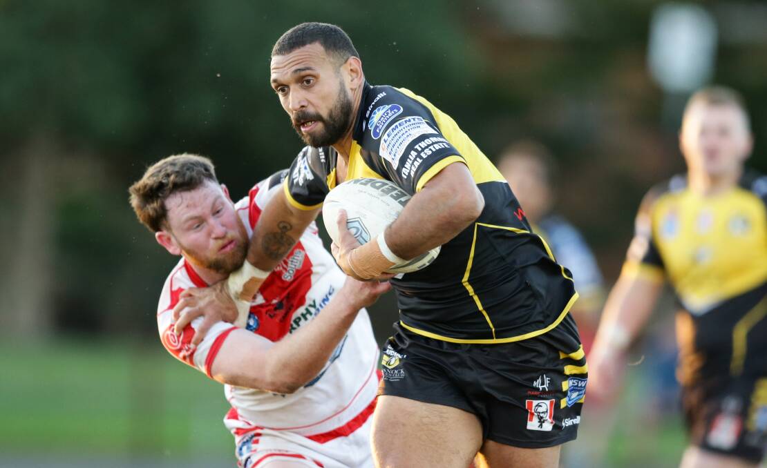 GAME OVER: Tyrone Roberts-Davis playing for Cessnock earlier this year. Picture: Jonathan Carroll