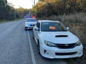 BUSTED: Highway patrol officers pulled a white Subaru over in Rathmines. Picture: NSW Police 