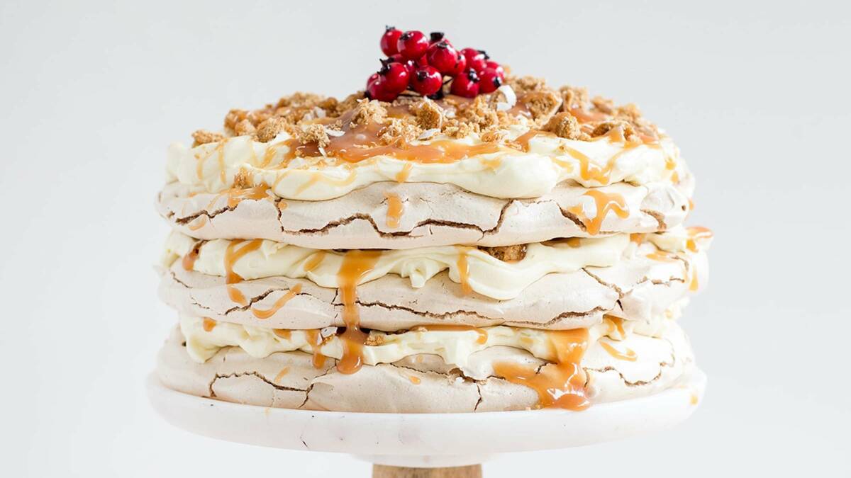 Salted caramel gingerbread pavlova. Picture: Supplied