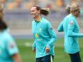 Emily van Egmond trains with the Matildas at Queensland Sport and Athletics Centre in Brisbane on Monday. Picture Getty Images