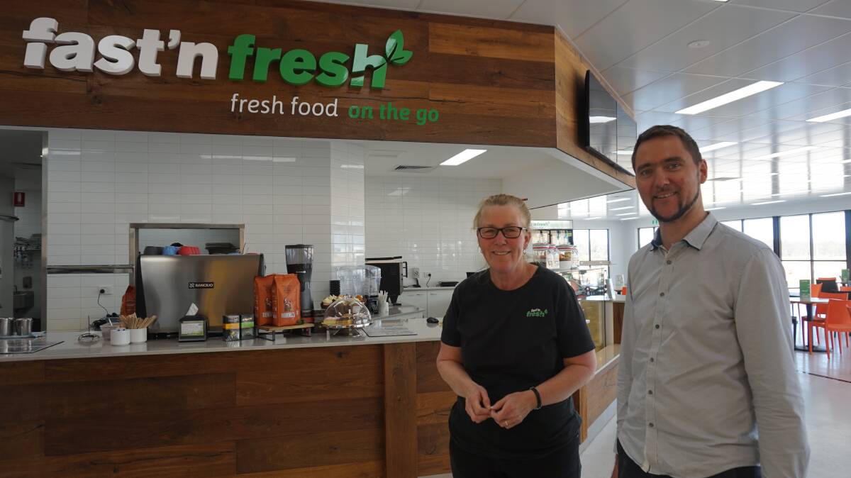 Community focus: Kristin Dobbie and Anton Greissl at the Fast 'n Fresh cafe at the newly opened Nulkaba BP Service Station.